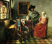 Jan Vermeer vinprovet oil on canvas